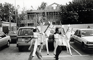 Paper sculptures,  Shek O, during a once every ten years purification festival, 26 October 1996