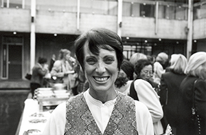 Art consultant Sandra Walters, at the 25th Anniversary Exhibition of the Art Museum of the Chinese University of Hong Kong, Shatin, 21 November 1996