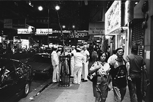 American forces Shore Patrol on duty, Wanchai, 5 November 1996