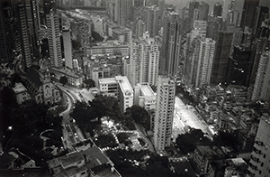 View towards Caine Road and below from the Mid-Levels, 25 December 1996