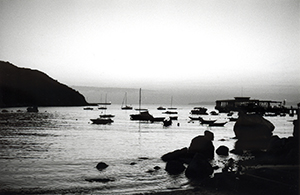Yung Shue Wan harbour at sunset, Lamma Island, 27 December 1996