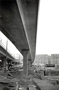 Construction work in Yau Ma Tei, Kowloon, 29 December 1996