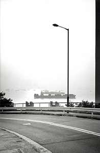 Container ships, viewed from Sha Wan Drive, Pokfulam,  late afternoon, 30 December 1996