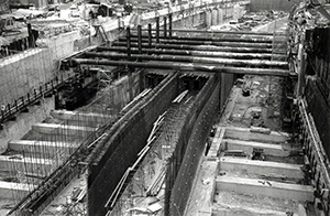 Construction site of Airport Express railway and Hong Kong station, Central, 17 April 1997