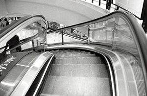Curved escalator at Times Square, Causeway Bay, 11 April 1997
