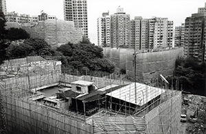 Demolition beginning at Belcher's Gardens, Pokfulam, 15 May 1997