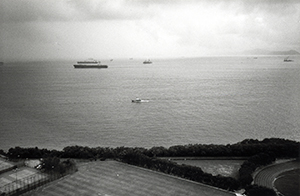 Sandy Bay and the Lamma Channel viewed from a balcony, 1 June 1997