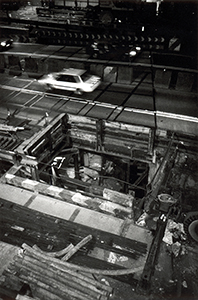 Construction work for the Airport Express and Hong Kong Station, Connaught Road Central, Central, 9 June 1997