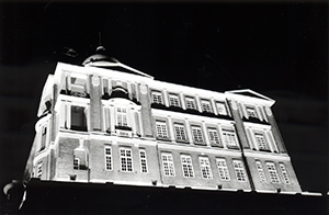 Former French Mission Building in Central, with floodlights, 23 August 1997