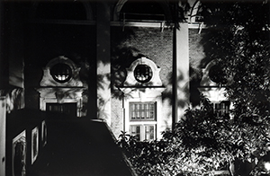 Shadow of trees on Loke Yew Hall at night, HKU Main Building, 23 September 1997