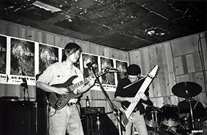 David Tong and his band performing at the Fringe Club, Central, 13 December 1997