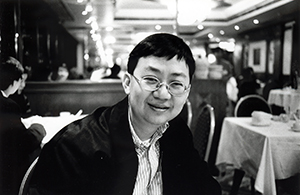 Curator Oscar Ho in a restaurant, Wanchai, 14 January 1998