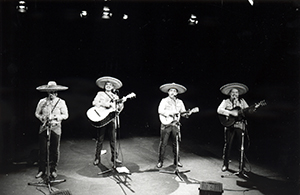 Mariachi band 'Sol de Jalisco' playing at the Fringe Club, Central, 3 January 1998