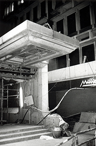 Entrance to Hong Kong MTR Station under construction, Des Voeux Road Central, Central, 6 March 1998
