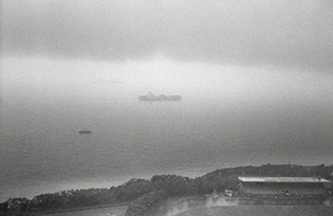 View of ships in heavy rain, Sha Wan Drive, Sandy Bay, 24 May 1998