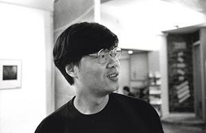 Photographer So Hing-keung, at the opening of an exhibition at the Fringe Club, Central, 25 June 1998