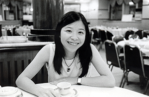 Dinner with actor Wendy Mok in a Shanghai restaurant, Lyndhurst Terrace, Central, 29 June 1998
