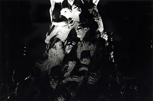 The Pillar of Shame at night, Victoria Park, 4 June 1998