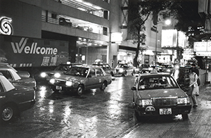 Street scene at night, Causeway Bay, 12 July 1998