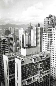 View from the Senior Common Room, K. K. Leung Building, University of Hong Kong, 17 July 1998