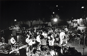 German band playing in the garden of the Academy For Performing Arts, Wanchai, 23 October 1998