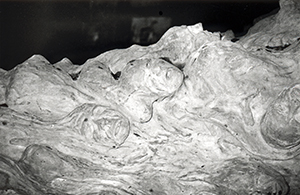 Pillar of Shame sculpture, back on The University of Hong Kong campus, not yet erected, Pokfulam, 10 December 1998.