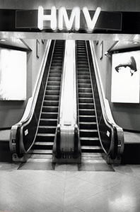 Escalators leading to the HMV Store, The Landmark, Central, 14 January 1999