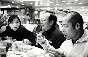 At a restaurant after an exhibition opening at Para Site art space, Sheung Wan, 15 January 1999