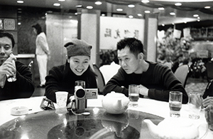 At a restaurant after an exhibition opening at Para Site art space, Sheung Wan, 15 January 1999