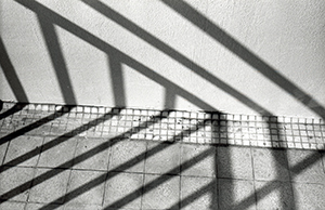 Shadows of railings on a balcony, Sha Wan Drive, Sandy Bay, 5 January 1999