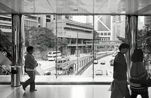 View from windows on the bridge to Pacific Place, Queensway, Admiralty, 21 February 1999