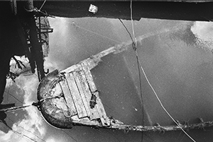 Sunken boat in Tai O, Lantau Island, 19 June 1999