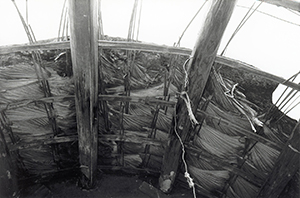 Dilapidated stilt house roof in Tai O, Lantau, 19 June 1999