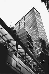 Central - Mid-Levels Escalator from below,  Hollywood Road near Lyndhurst Terrace, 24 June 1999