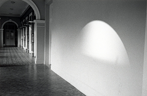 Shadow on the wall of the Main Building, HKU, at about 5pm, 2 September 1999