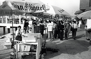 Hawkers selling snacks to day-trippers, Sok Kwu Wan, Lamma Island, 7 November 1999