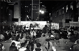 'Democracy and Rights 2000' rally in Chater Gardens, Central, 31 December 1999