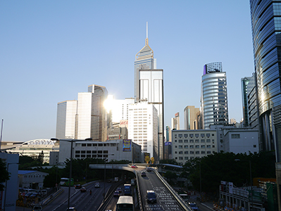 Afternoon light, Harcourt Road, Admiralty, looking towards Wanchai, , Hong Kong Island, 5 September 2012