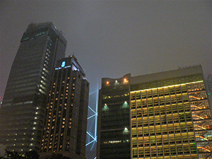 Buildings in mist, Central, 30 January 2005