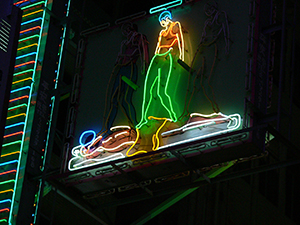 Neon sign for a massage parlour, Mongkok, 29 January 2005