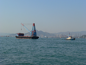 Boats in Victoria Harbour, 1 January 2005