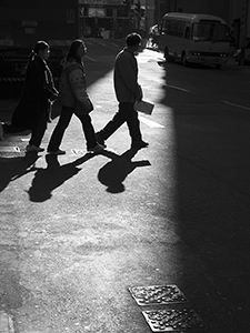 Winter light, Morrison Street, Sheung Wan, 1 January 2005 (monochrome version)