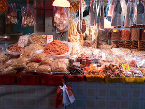Dried seafood for sale, Lau Fau Shan, 23 January 2005
