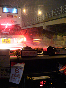Inside a Taxi, near Kowloon City, 5 February 2005