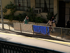 Light and shadow on the street, Bonham Road, 7 February 2005