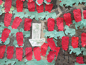 Paper horses on a wall, Hollywood Road, Hong Kong Island, 5 March 2005