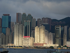 View of North Point with elevated highway of the Island Eastern Corridor seen in front, 16 May 2005