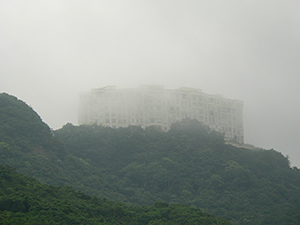 Buildings in mist, Hong Kong Island, 15 May 2005
