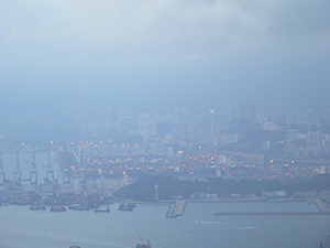 View of container terminals, Kowloon, 15 May 2005