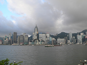 Victoria Harbour in cloudy weather, 16 May 2005